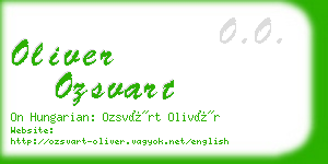 oliver ozsvart business card